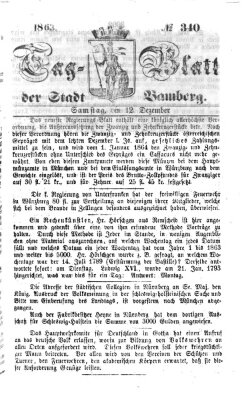 Tag-Blatt der Stadt Bamberg (Bamberger Tagblatt) Samstag 12. Dezember 1863