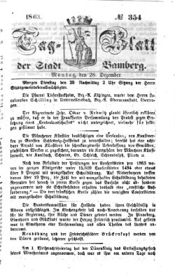 Tag-Blatt der Stadt Bamberg (Bamberger Tagblatt) Montag 28. Dezember 1863