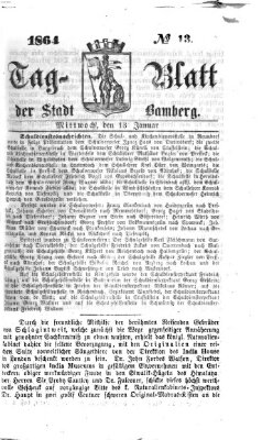 Tag-Blatt der Stadt Bamberg (Bamberger Tagblatt) Mittwoch 13. Januar 1864