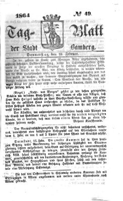 Tag-Blatt der Stadt Bamberg (Bamberger Tagblatt) Donnerstag 18. Februar 1864