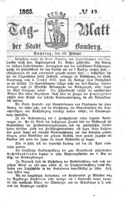 Tag-Blatt der Stadt Bamberg (Bamberger Tagblatt) Samstag 18. Februar 1865