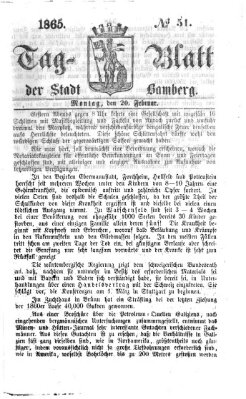 Tag-Blatt der Stadt Bamberg (Bamberger Tagblatt) Montag 20. Februar 1865