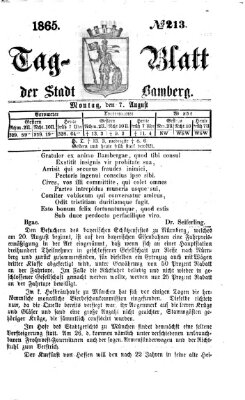 Tag-Blatt der Stadt Bamberg (Bamberger Tagblatt) Montag 7. August 1865
