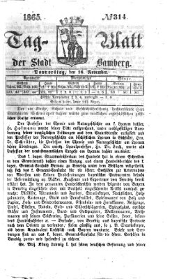 Tag-Blatt der Stadt Bamberg (Bamberger Tagblatt) Donnerstag 16. November 1865