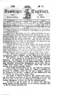 Bamberger Tagblatt Donnerstag 15. März 1866
