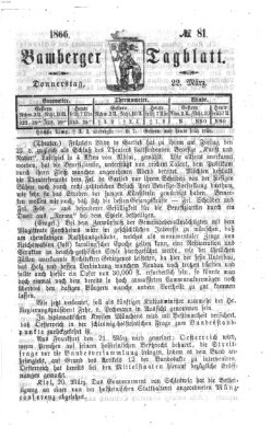 Bamberger Tagblatt Donnerstag 22. März 1866