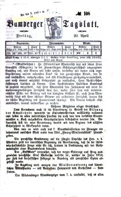 Bamberger Tagblatt Freitag 20. April 1866