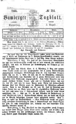 Bamberger Tagblatt Sonntag 5. August 1866