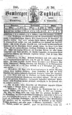 Bamberger Tagblatt Samstag 1. September 1866