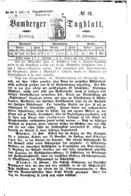 Bamberger Tagblatt Freitag 15. Februar 1867