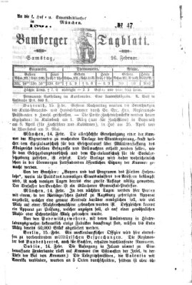 Bamberger Tagblatt Samstag 16. Februar 1867
