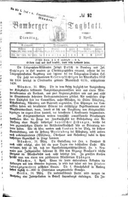 Bamberger Tagblatt Dienstag 2. April 1867