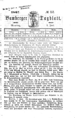 Bamberger Tagblatt Montag 3. Juni 1867
