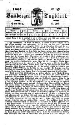 Bamberger Tagblatt Samstag 13. Juli 1867