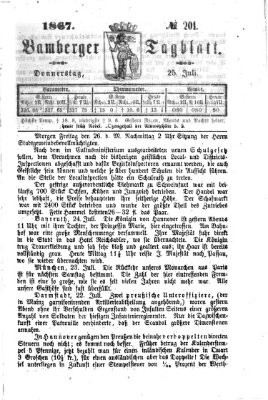 Bamberger Tagblatt Donnerstag 25. Juli 1867