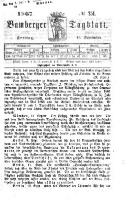 Bamberger Tagblatt Freitag 13. September 1867