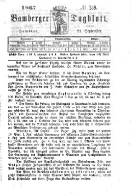 Bamberger Tagblatt Samstag 21. September 1867