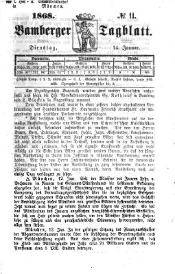 Bamberger Tagblatt Dienstag 14. Januar 1868
