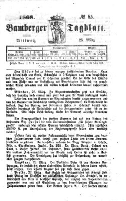 Bamberger Tagblatt Mittwoch 25. März 1868