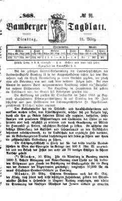 Bamberger Tagblatt Dienstag 31. März 1868