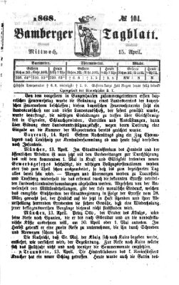 Bamberger Tagblatt Mittwoch 15. April 1868