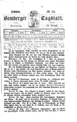Bamberger Tagblatt Sonntag 23. August 1868