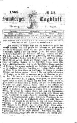 Bamberger Tagblatt Montag 31. August 1868