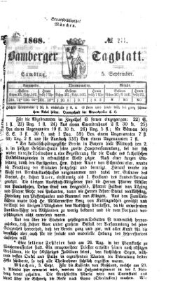 Bamberger Tagblatt Samstag 5. September 1868