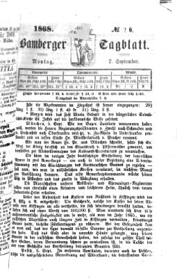 Bamberger Tagblatt Montag 7. September 1868