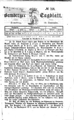 Bamberger Tagblatt Samstag 19. September 1868