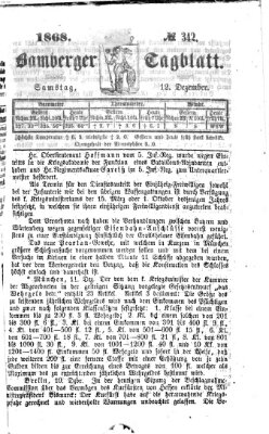 Bamberger Tagblatt Samstag 12. Dezember 1868