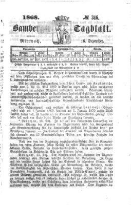 Bamberger Tagblatt Mittwoch 16. Dezember 1868