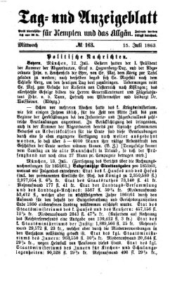 Tag- und Anzeigeblatt für Kempten und das Allgäu Mittwoch 15. Juli 1863