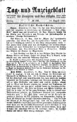 Tag- und Anzeigeblatt für Kempten und das Allgäu Freitag 14. August 1863