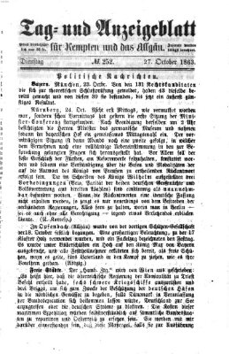 Tag- und Anzeigeblatt für Kempten und das Allgäu Dienstag 27. Oktober 1863