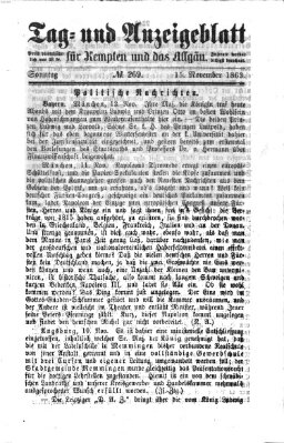 Tag- und Anzeigeblatt für Kempten und das Allgäu Sonntag 15. November 1863