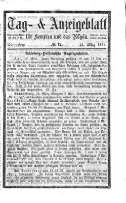 Tag- und Anzeigeblatt für Kempten und das Allgäu Donnerstag 24. März 1864