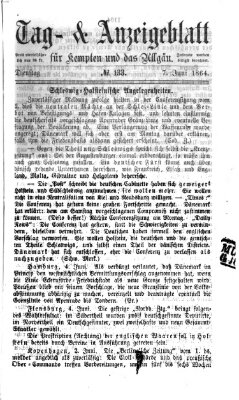 Tag- und Anzeigeblatt für Kempten und das Allgäu Dienstag 7. Juni 1864