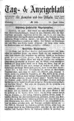 Tag- und Anzeigeblatt für Kempten und das Allgäu Sonntag 19. Juni 1864