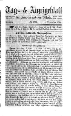 Tag- und Anzeigeblatt für Kempten und das Allgäu Sonntag 4. September 1864