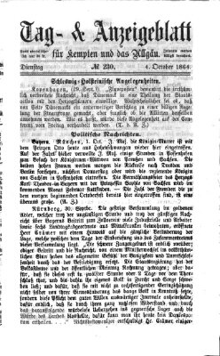 Tag- und Anzeigeblatt für Kempten und das Allgäu Dienstag 4. Oktober 1864