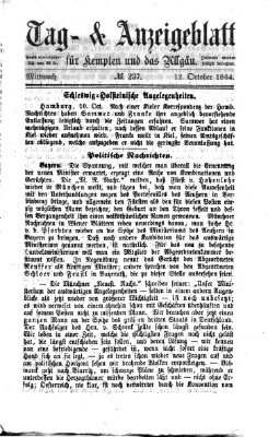 Tag- und Anzeigeblatt für Kempten und das Allgäu Mittwoch 12. Oktober 1864