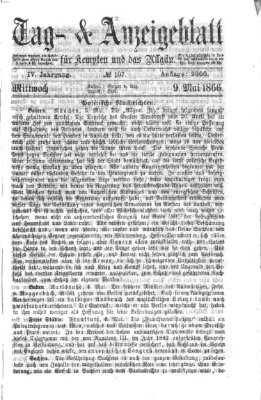 Tag- und Anzeigeblatt für Kempten und das Allgäu Mittwoch 9. Mai 1866