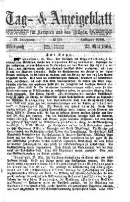 Tag- und Anzeigeblatt für Kempten und das Allgäu Mittwoch 23. Mai 1866
