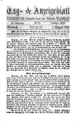 Tag- und Anzeigeblatt für Kempten und das Allgäu Mittwoch 1. August 1866