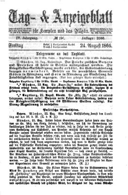 Tag- und Anzeigeblatt für Kempten und das Allgäu Freitag 24. August 1866
