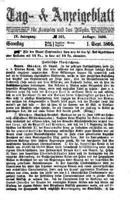 Tag- und Anzeigeblatt für Kempten und das Allgäu Samstag 1. September 1866