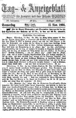Tag- und Anzeigeblatt für Kempten und das Allgäu Donnerstag 15. November 1866
