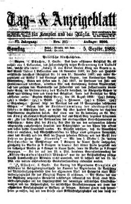 Tag- und Anzeigeblatt für Kempten und das Allgäu Samstag 5. September 1868