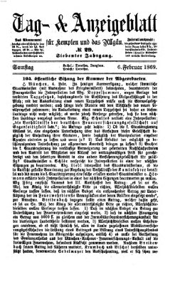 Tag- und Anzeigeblatt für Kempten und das Allgäu Samstag 6. Februar 1869